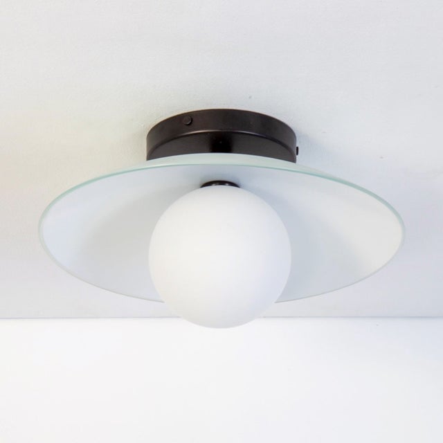 Dish Flush Mount, 5in Glass Globe, Modern Led Ceiling Light, by Research.Lighting For Sale - Image 4 of 9