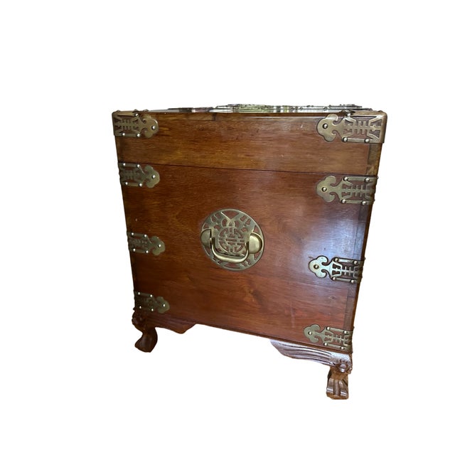 Chinese Brass-Mounted Hardwood Chest For Sale - Image 4 of 4