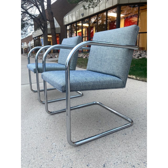Late 20th Century Thonet Tubular Chrome Brno Chairs by Mies Van Der Rohe For Sale - Image 13 of 13