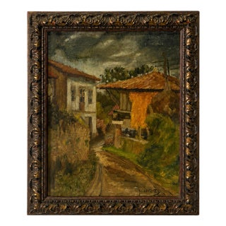 Portuguese School Artist, Landscape, 1947, Oil on Canvas For Sale