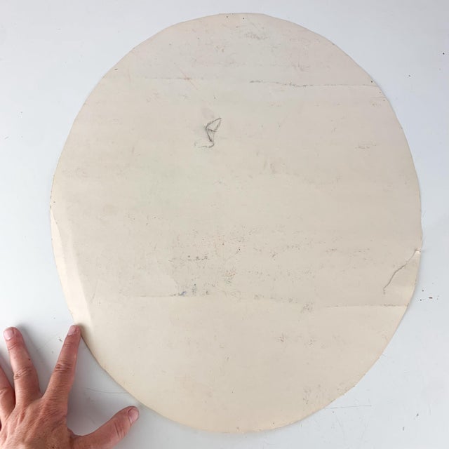 Mid 20th Century Vintage Portrait in Pastel Woman in Headdress Painting French Look Judy Horowitz For Sale - Image 5 of 10