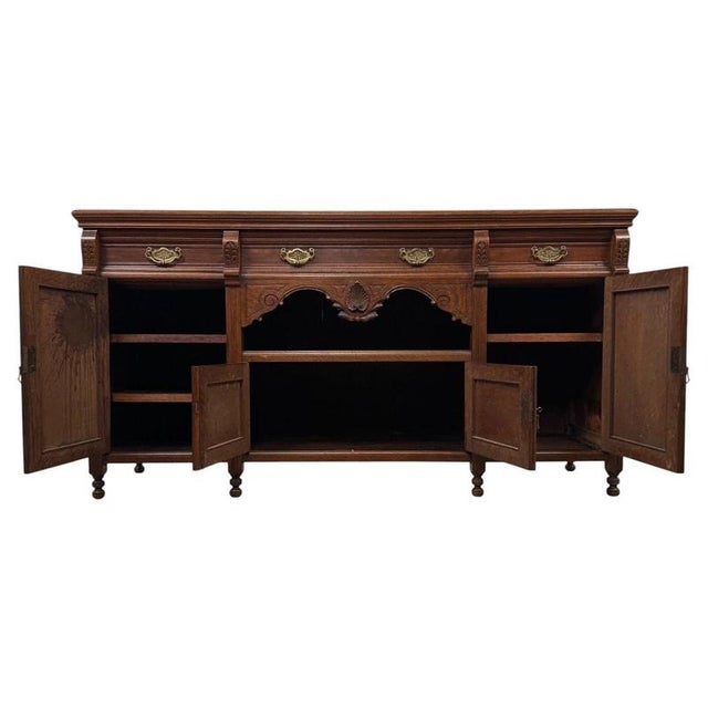 Early 20th Century Edwardian Oak Sideboard For Sale - Image 4 of 13