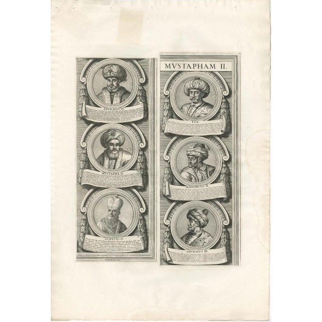 Effigies of the Ottoman Princes – Complete Table of Ottoman Rulers, Rome, 1700s For Sale - Image 6 of 9