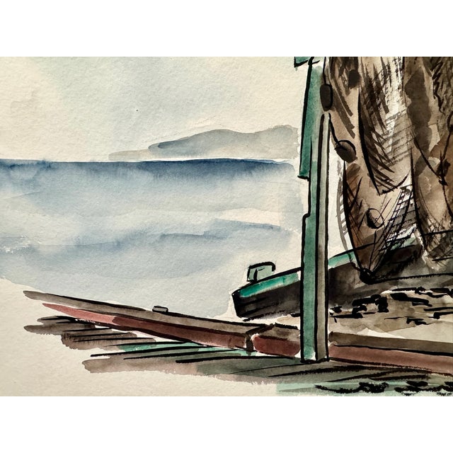 Original watercolor on paper by Henry Emil Salloch, also known as Heinz Emil Salloch, the German-born American artist and...