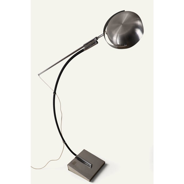 Vintage Arc Floor Lamp with Chromed Metal Arm, 1970 For Sale - Image 4 of 18