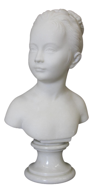 Bust of Young Woman Marie Louise Brongniart in Carrara Marble, 1900