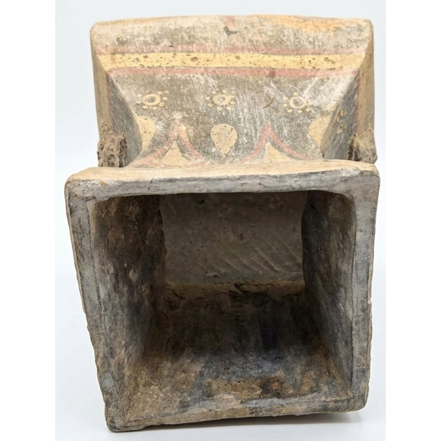 Asian Chinese Painted Terracotta Pottery Vessel (Hu Jar) For Sale - Image 3 of 7