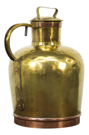 Large Rustic Farmhouse French Brass Canne à Lait or Milk Jug