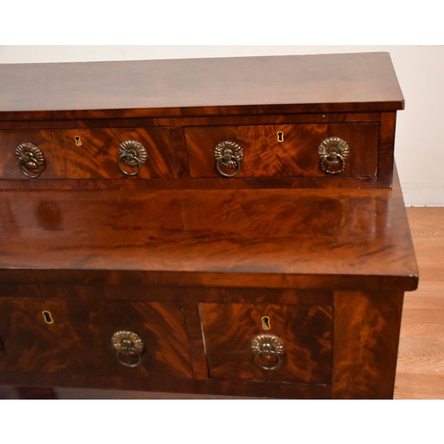 Brown 1890s Antique American Empire Flame Mahogany Server / Buffet For Sale - Image 8 of 17