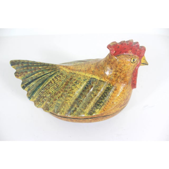 Vintage Paper Maché Chicken Rooster Box For Sale - Image 10 of 10