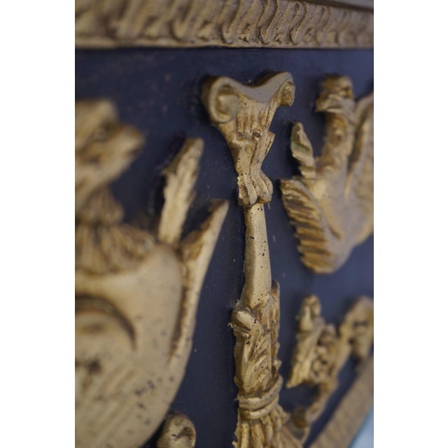 Black Labarge Neoclassical Style Black & Gold Beveled Glass Mirror For Sale - Image 8 of 11