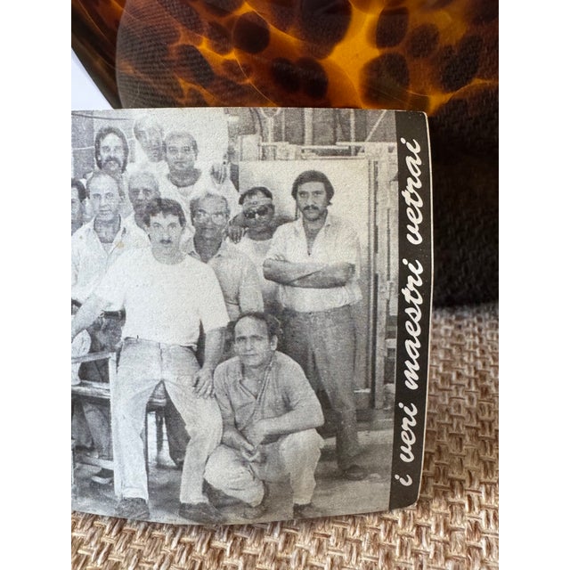 Vintage Italian Amber Tortoiseshell Art Glass Vase Large Murano Style Azzurra Maestri Vetrai For Sale - Image 9 of 11
