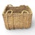 Mid-Century Modern A Large Rectangular Woven Seagrass Rush Vintage Storage / Log Basket With Braided Handles. For Sale - Image 3 of 4