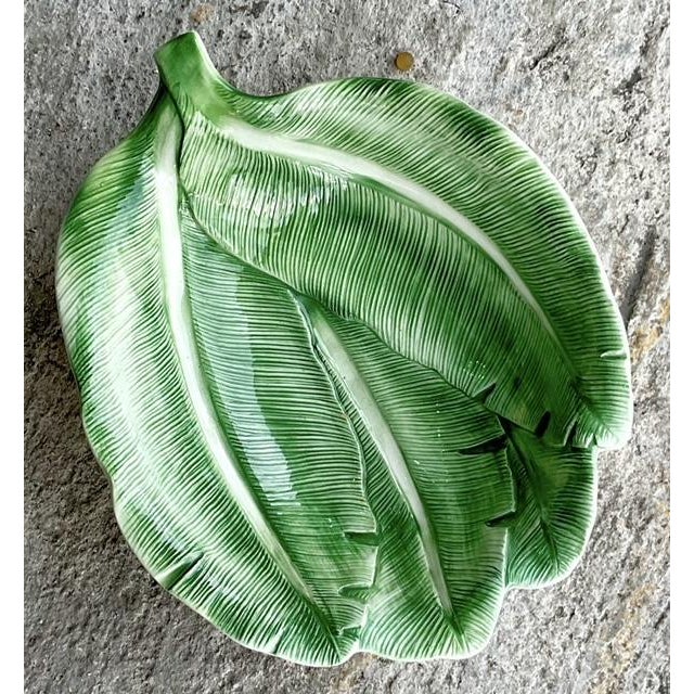 Vintage Italian Coastal Banana Leaf Bowl For Sale In West Palm - Image 6 of 9