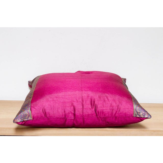 Malbec Festive Silk Euro Pillow Cover For Sale - Image 4 of 6