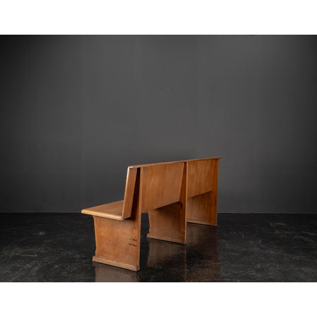 Vintage Oak Bench, 1960s For Sale - Image 4 of 18