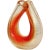 Seguso Murano Vintage Red Orange Gold Flecks Italian Art Glass Double Mouth Tube Flower Vase For Sale - Image 13 of 13