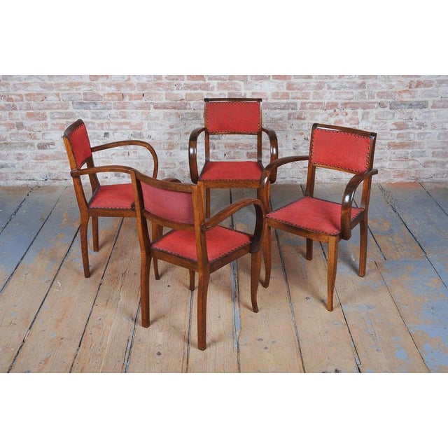 Jules Leleu Art Deco Chairs in Beech by Jules Leleu, France, 1930s, Set of 4 For Sale - Image 4 of 14