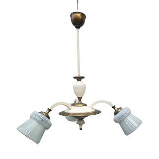 Brass and Glass Chandelier from Cichoń Lighting, 1960s For Sale