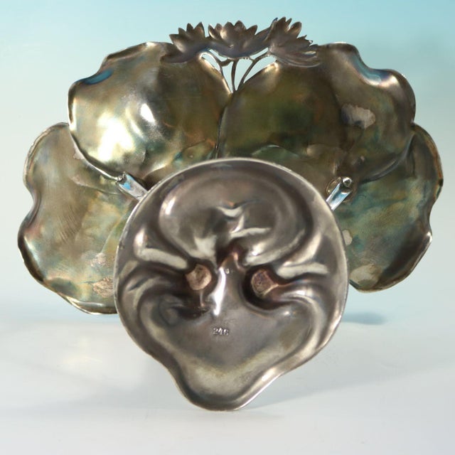 Art Nouveau WMF Fairy With Dove, Lily Visiting Card Tray For Sale - Image 9 of 11