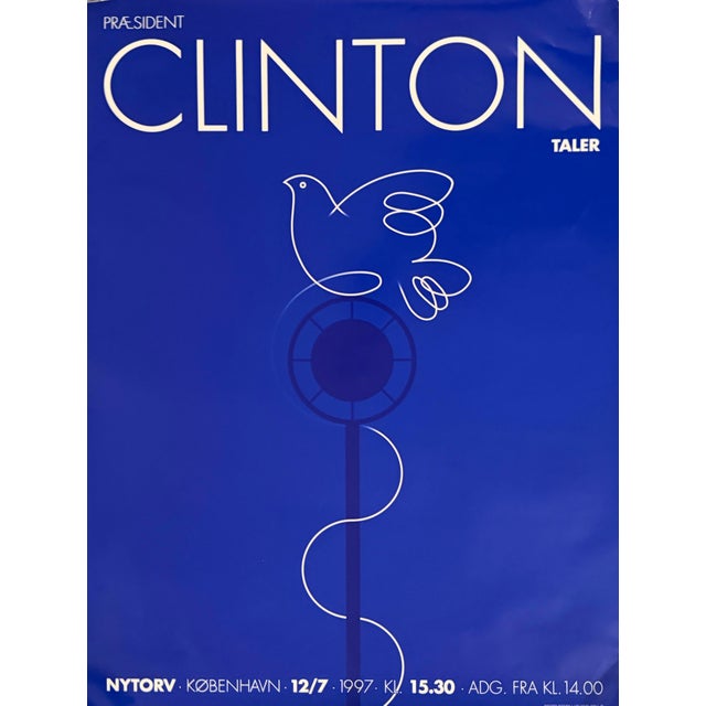 Contemporary Arnoldi CPH - President Clinton, Copenhagen, 1997, Offset Lithograph Poster on Paper For Sale - Image 3 of 6