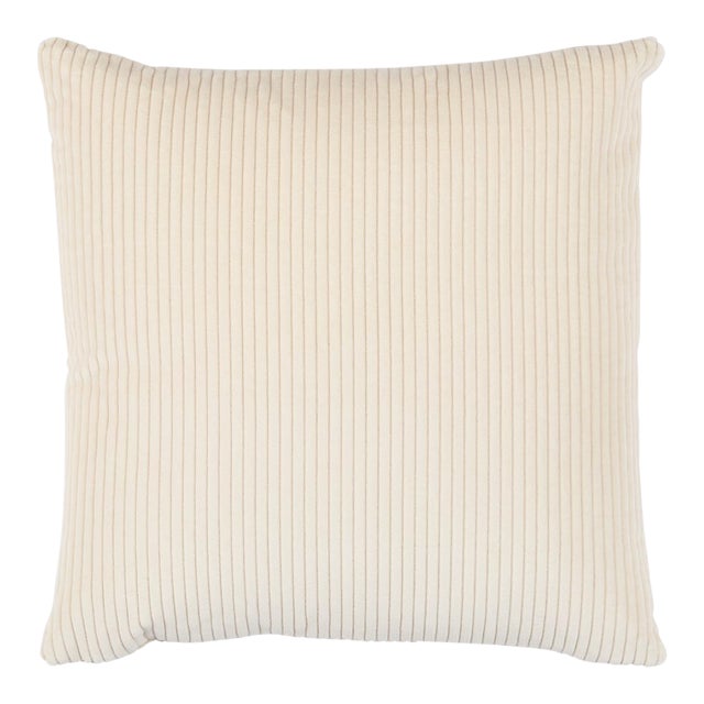 Schumacher Wyatt Corduroy 20" Pillow in Buff For Sale