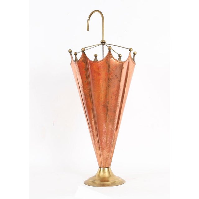 Antique Brass and Copper Umbrella Stand, 1920s For Sale - Image 15 of 16