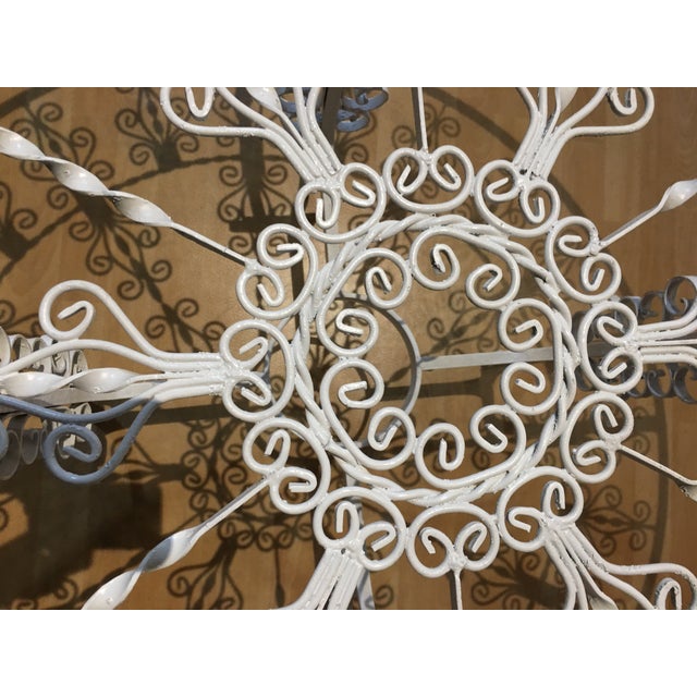 1960s 1960s Mid Century John Salterini White Iron Peacock Patio Set - 5 Pieces For Sale - Image 5 of 8