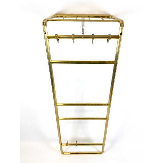 Hollywood Regency Brass Wall Coat Rack, 1970s For Sale - Image 6 of 13