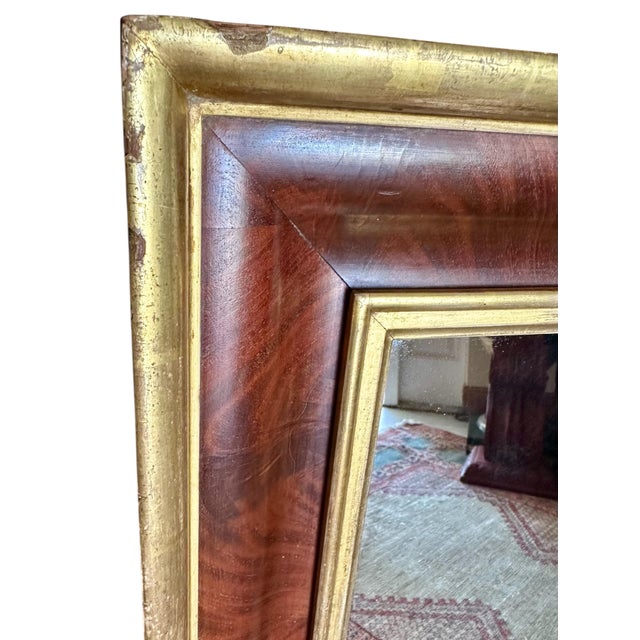 Early 19th Century American Empire Mahogany and Gilt Ogee Wall Mirror For Sale - Image 9 of 11