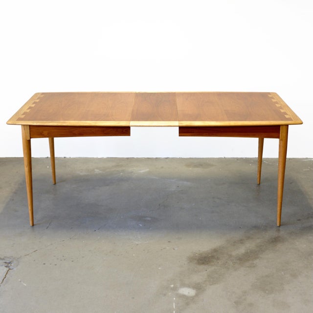 Mid-Century Modern Lane Furniture "Acclaim" Walnut & Ash Dining Table For Sale - Image 3 of 12
