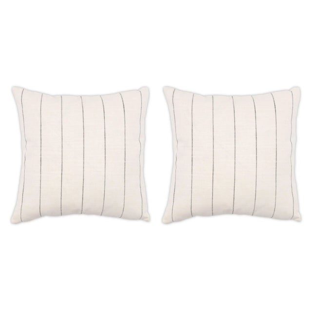 Transitional Napa White 22x22 Pillow, A Pair For Sale - Image 3 of 3