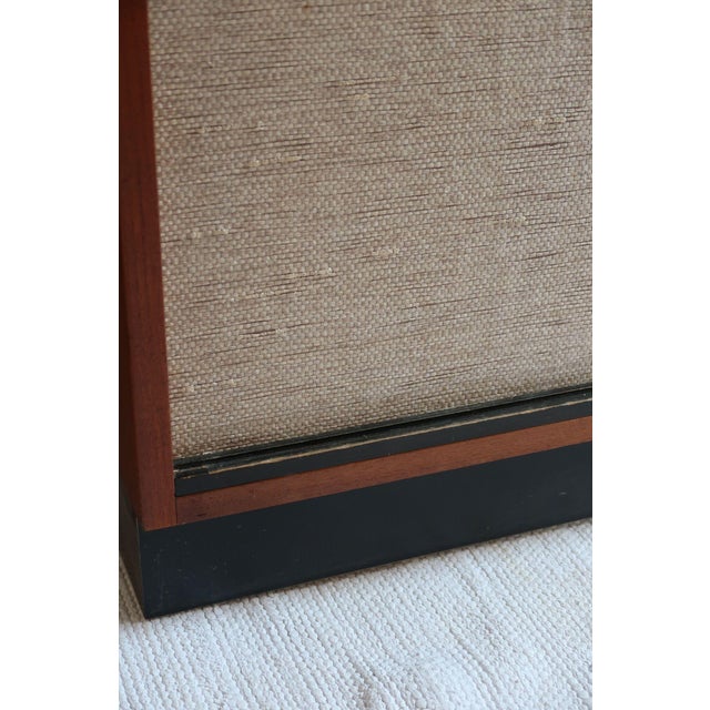 Beige Low Teak Sideboard with Sliding Canvas Doors, 1960s For Sale - Image 8 of 18