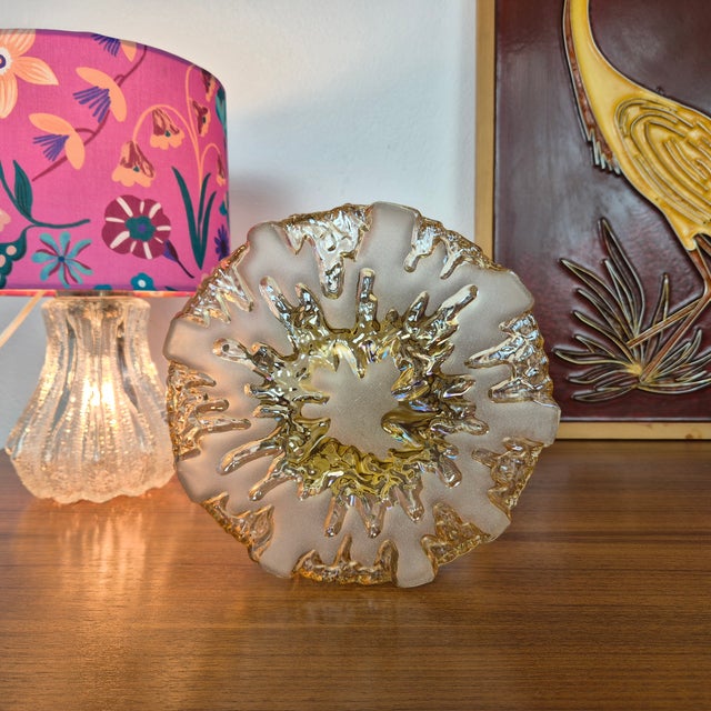 Amber Glass Flush Mount from Honsel, 1960s For Sale - Image 4 of 8