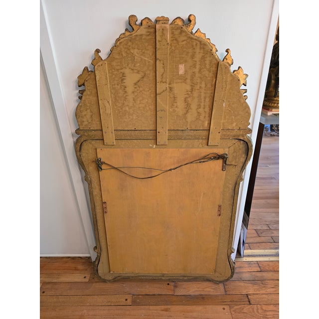Vintage Early Mid Century Modern Italian Gilded Mirror For Sale - Image 12 of 14