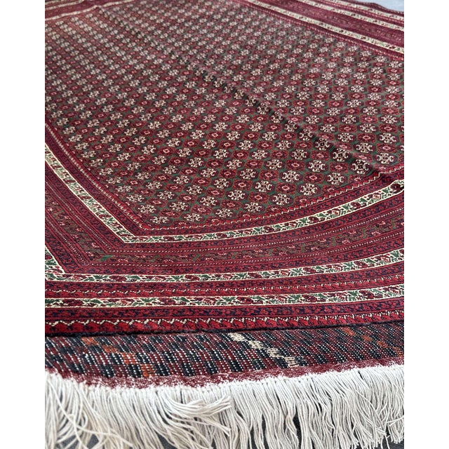 Textile Afghan Turkmen Khamyab Hand-Knotted Wool Rug, Allover Pattern, 10'1" X 6'6" For Sale - Image 7 of 13