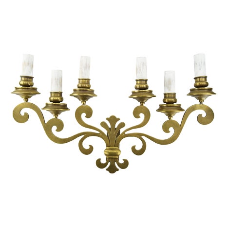 Mid-Century Gilded Bronze Wall Lights, Set of 2 For Sale