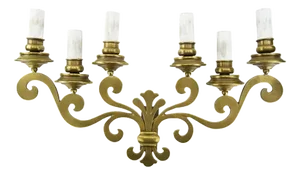 Mid-Century Gilded Bronze Wall Lights, Set of 2