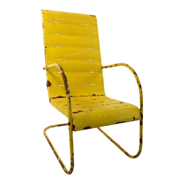 MidCentury Art Deco Cantilevered Patio Chair Chairish