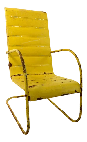Mid-Century Art Deco Cantilevered Patio Chair