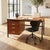 Freestanding desk executed in teak by a danish cabinetmaker. the desk combines a teak cabinet with a black lacquered steel...