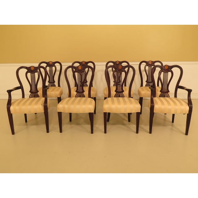 John Inlaid & Carved Regency Dining Room Chairs Set of 8