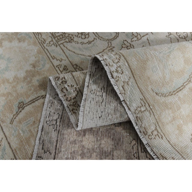 1970s 1970s Vintage Persian Handmade Wool Cotton Beige Area Rug For Sale - Image 5 of 11