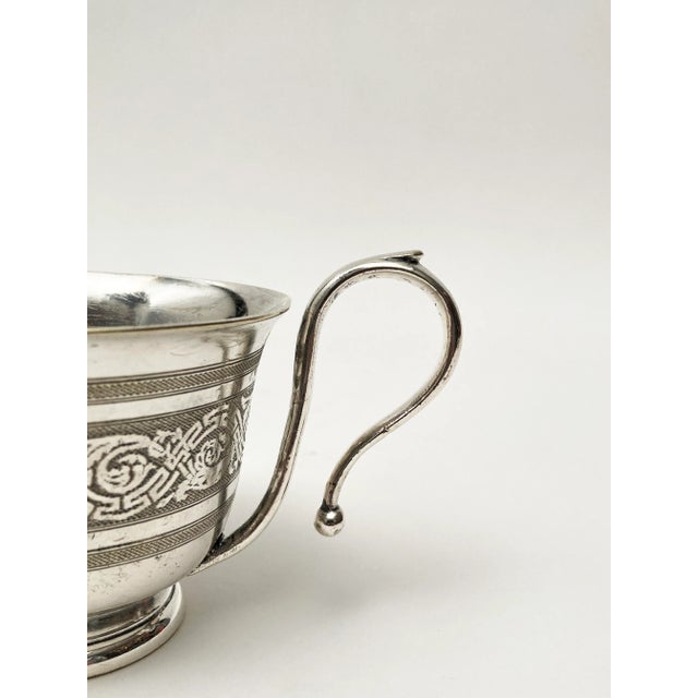 Late 19th Century Late 19th Century Victorian Era Silver Plate Fancy Tea-Cup For Sale - Image 5 of 12