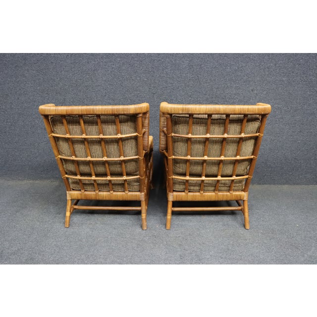 Pair of Braxton Culler Split Reed Bamboo Lounge Chairs For Sale - Image 12 of 16