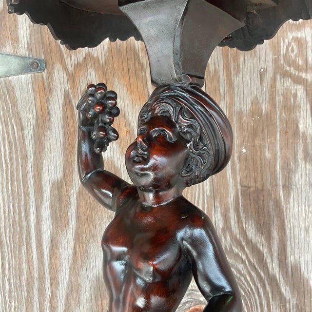 Vintage Boho Hand Carved Serpent Pedestal For Sale - Image 10 of 12