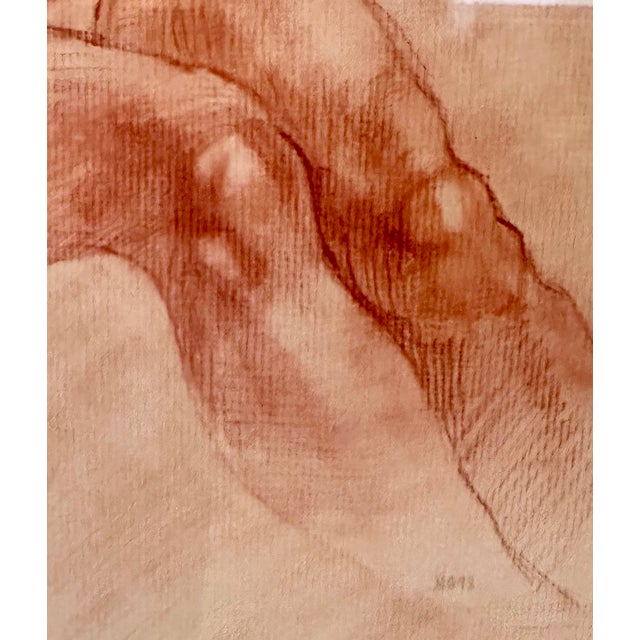 Late 20th Century Classical Figurative Drawing of Male Torso by Renowned UK-based Artist Brian Gorst For Sale - Image 5 of 8