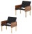 Set of Natural Walnut Block Armchair by Carl Malmsten For Sale