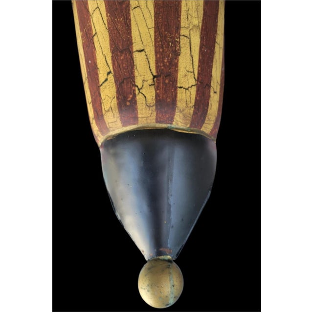 Black Vintage Palm Beach Regency Striped Painted Metal Palm Tree Wall Bracket / Shelf For Sale - Image 8 of 9