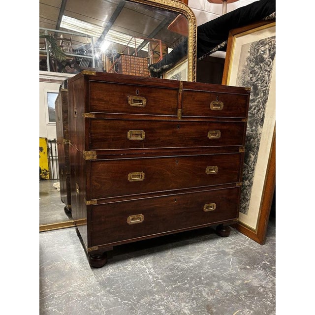 Victorian Campaign Chest in Wood For Sale - Image 4 of 15
